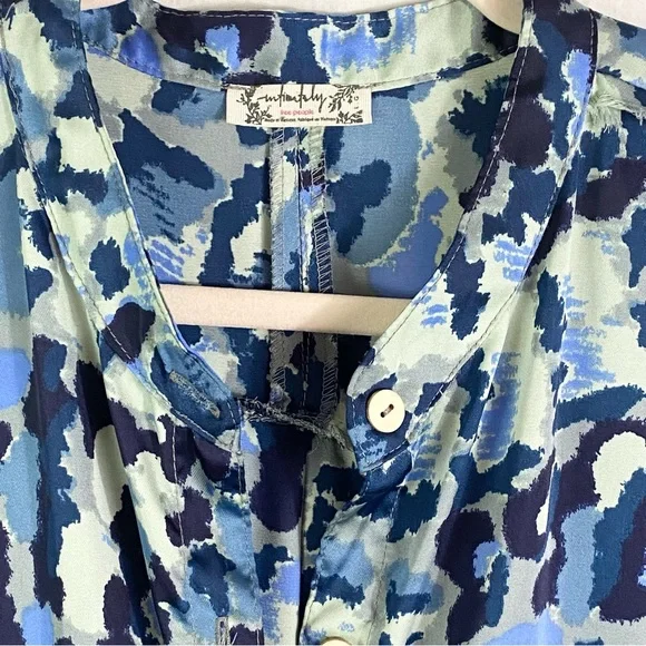 Free People - Goddess Sleep Shirt - Blue Print Large - Picture 6 of 10